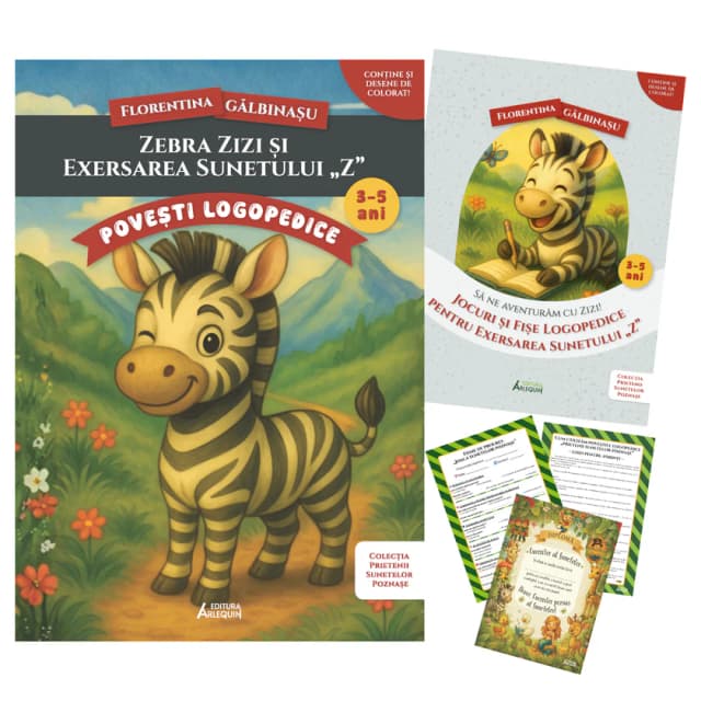 Pachet Zebra Zizi si exersarea sunetului „Z”. Prietenii Sunetelor Poznase