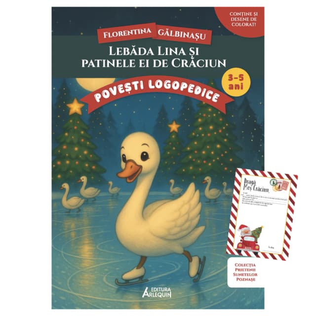 Lebada Lina si patinele ei de Craciun – poveste logopedica + Scrisoare pentru Mos Craciun