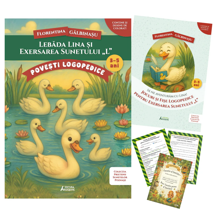 Pachet Lebada Lina si exersarea sunetului „L”. Prietenii Sunetelor Poznase