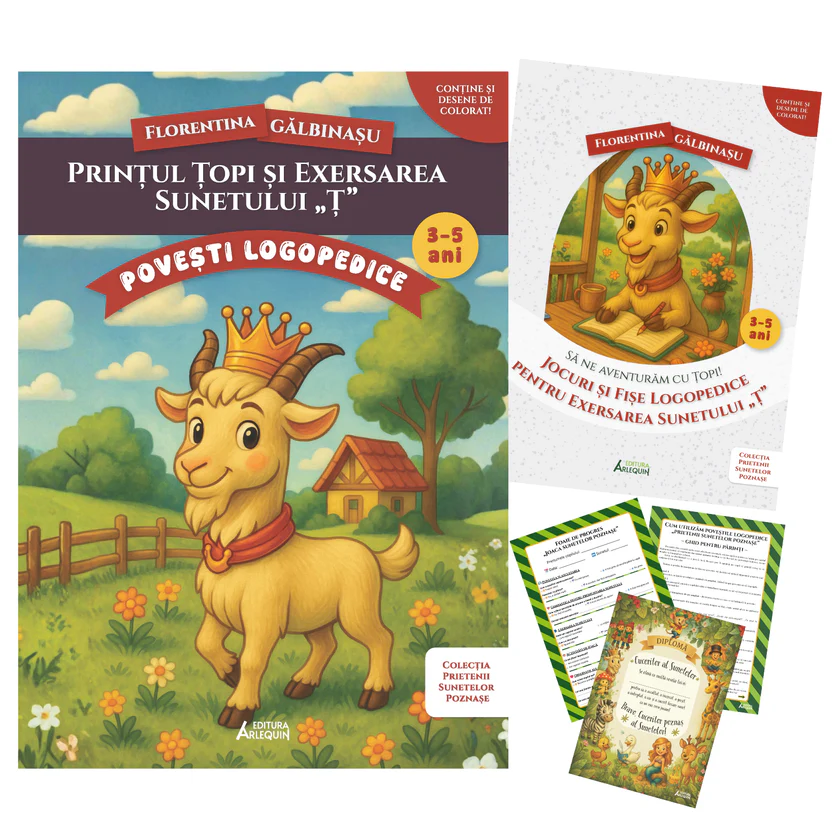 Pachet Printul Țopi si exersarea sunetului „Ț”. Prietenii Sunetelor Poznase